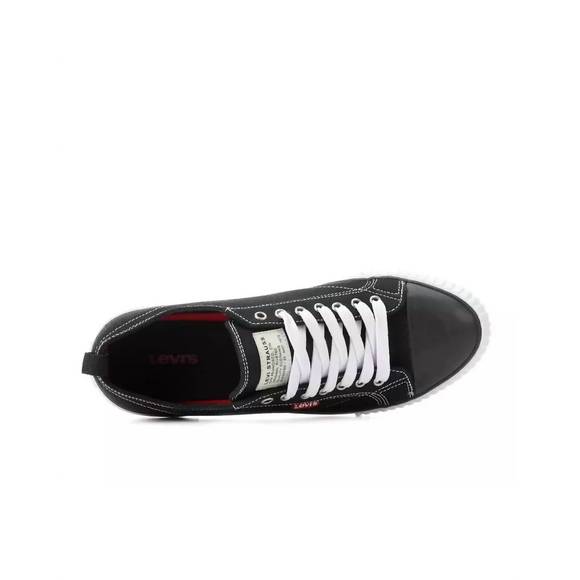 NEW LEVI'S men's anikin c canvas sneaker in black - Picture 3 of 4